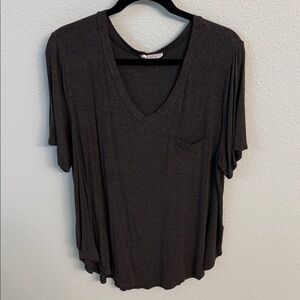 Charcoal V-Neck Short Sleeve Tee